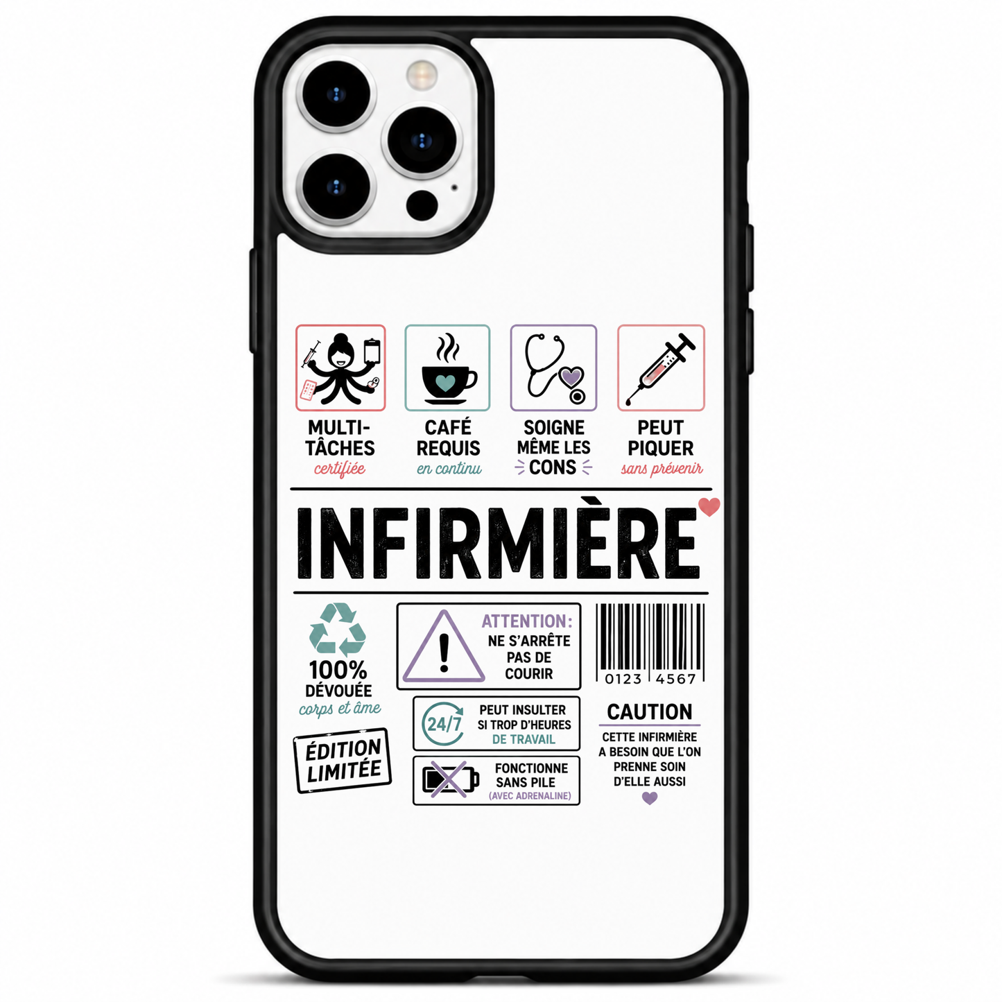 Coque Infirmière Humour — "Édition Limitée Fiche Technique"