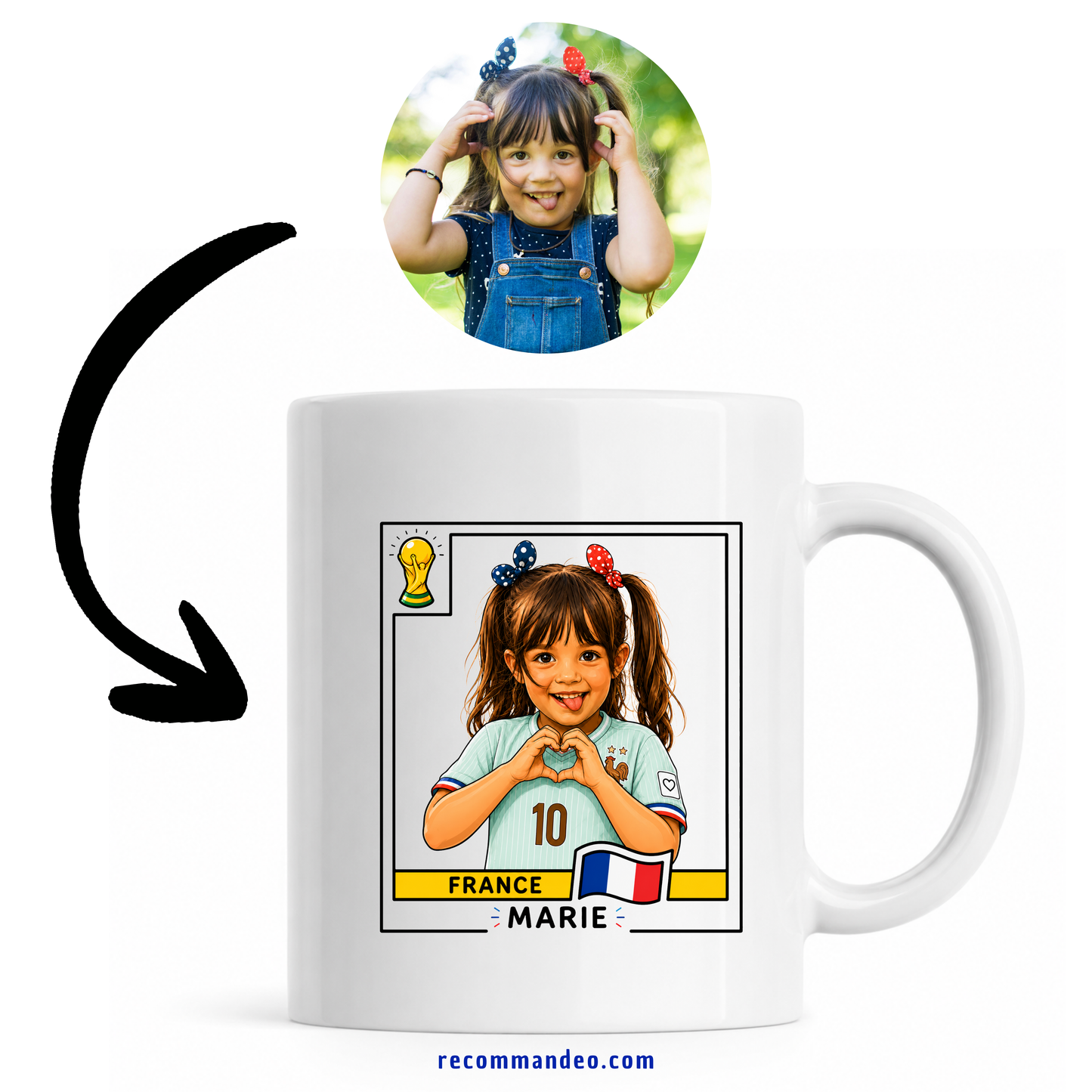 Mug Foot France Personnalisé – Transforme ta photo en joueur de l'Équipe de France 🇫🇷⚽