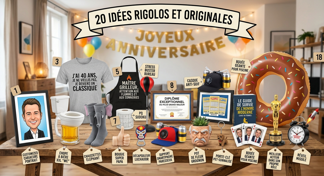 Cadeau anniversaire homme : 20 idées rigolos et originales