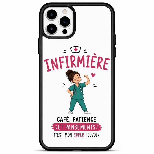 Coque Infirmière — "Café, Patience et Pansements"