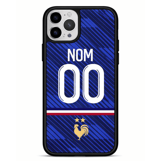 France - Coque iPhone Personnalisée Maillot Bleu 2026