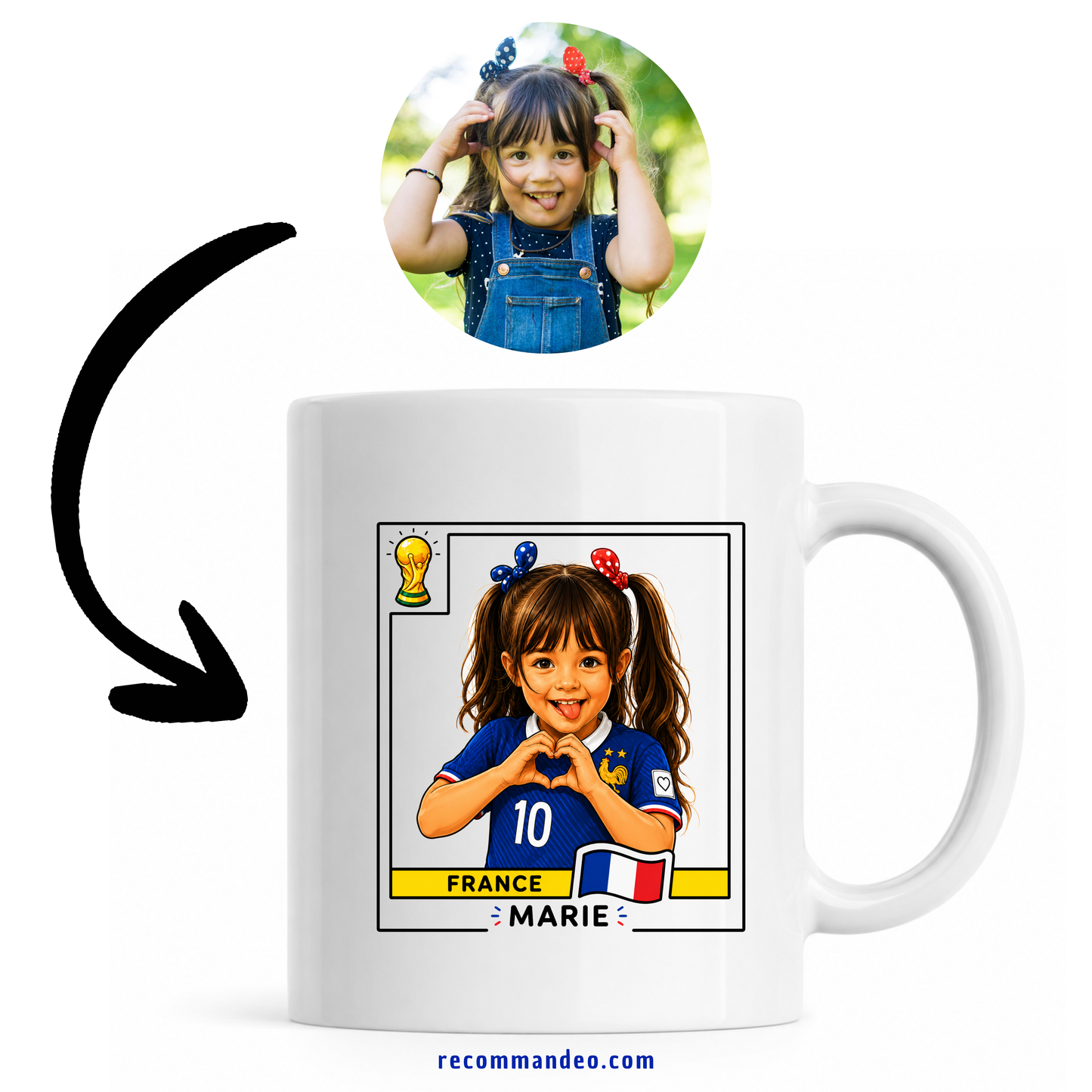 Mug Foot France Personnalisé – Transforme ta photo en joueur de l'Équipe de France 🇫🇷⚽