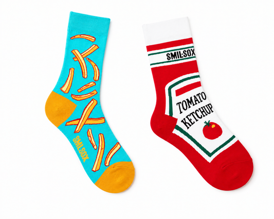 Chaussettes Asymétriques Frites & Tomato 🍟🍅