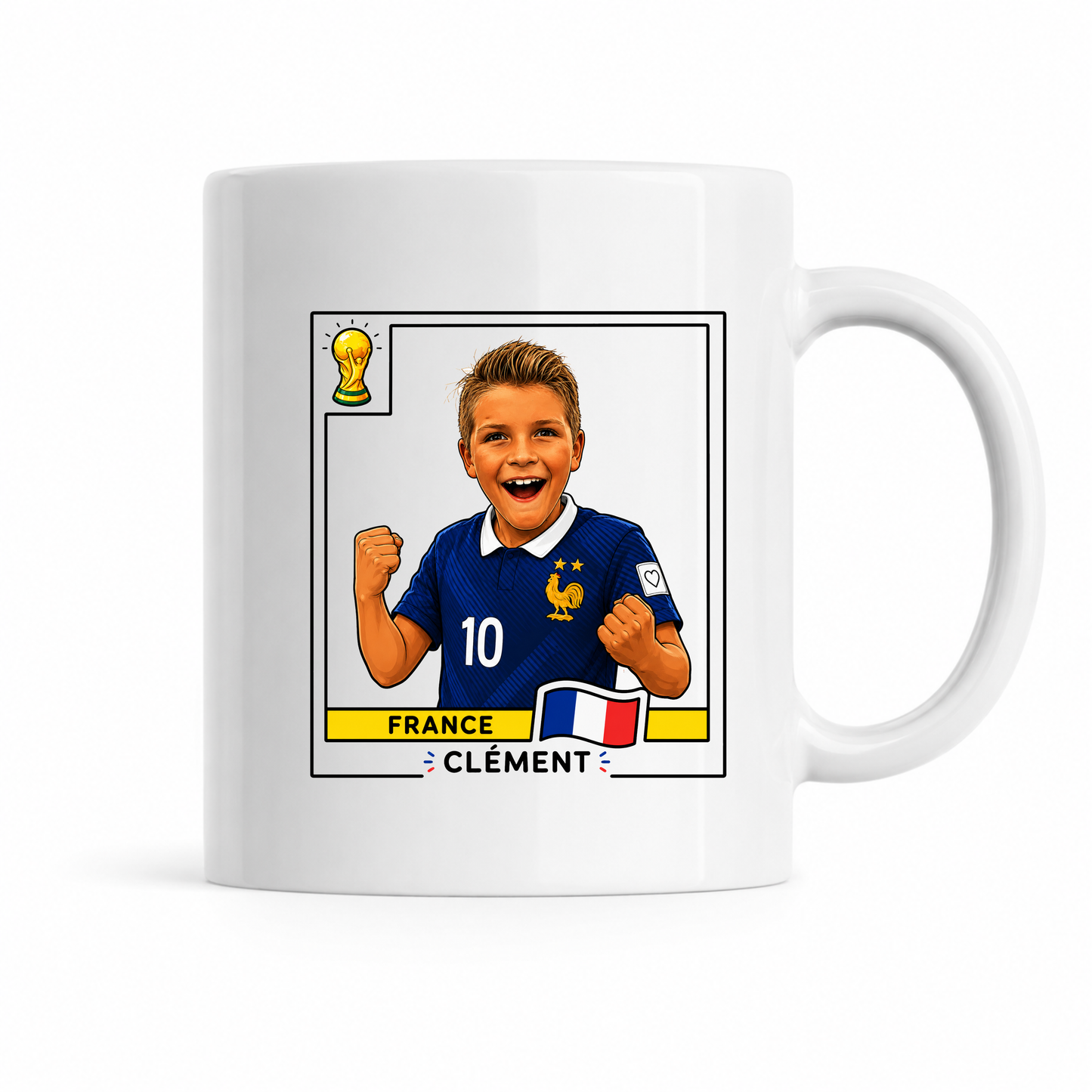Mug Foot France Personnalisé – Transforme ta photo en joueur de l'Équipe de France 🇫🇷⚽