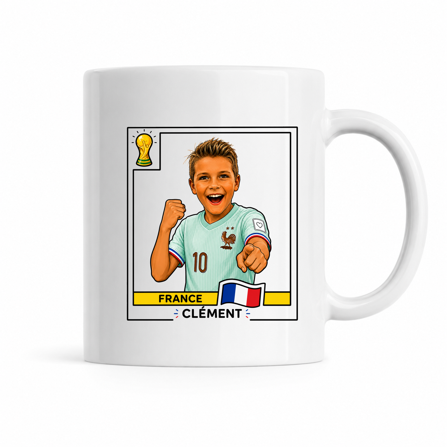 Mug Foot France Personnalisé – Transforme ta photo en joueur de l'Équipe de France 🇫🇷⚽